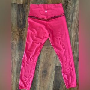 Lululemon Pink Yoga Leggings Size 6 - Reversible and GUC